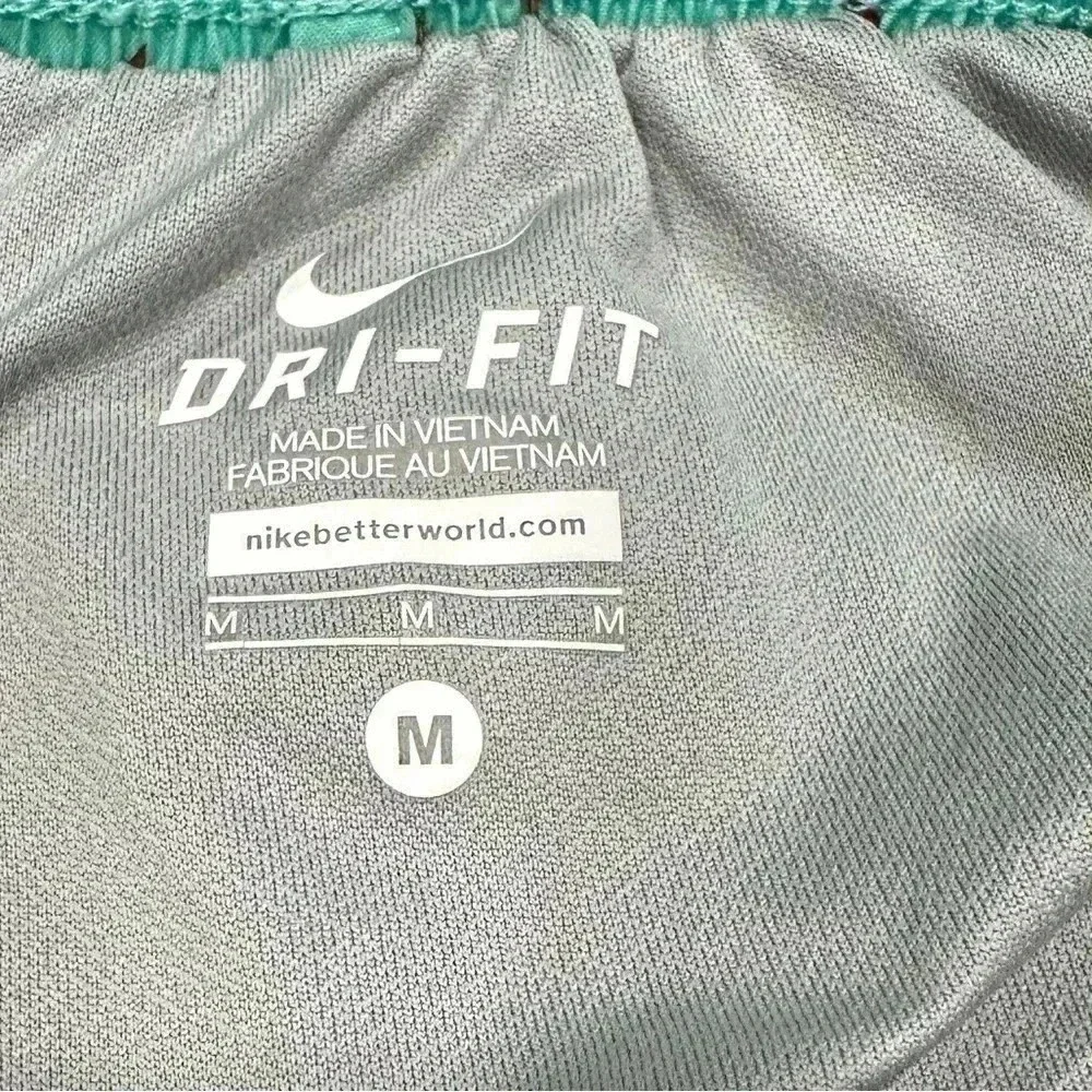 Nike Tempo Dri-Fit Running Short Size M Mint Green, Lime, Grey & Red Accents